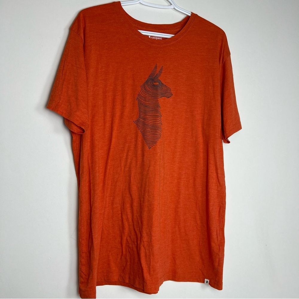 Cotopaxi Men's Topo Llama Organic T-Shirt - XL - Orange